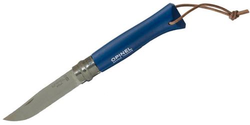 Nóż Opinel  8 INOX granatowy z rzemykiem
