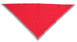 Chusta czerwona z lamówką szarą