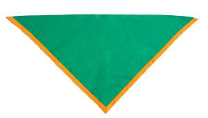 Chusta zielona z lamówką pomarańczową