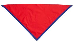 Chusta czerwona z lamówką chabrową