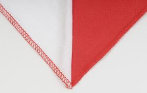 Chusta overlock biało-czerwona